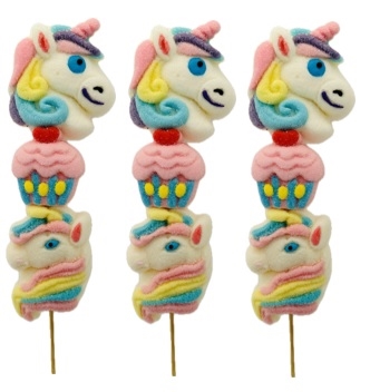 ALLISON'S UNICORN 3pc MARSHMALLOW KABOB X 12