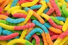 SOUR LARGE NEON GUMMI WORMS 4.5 LB