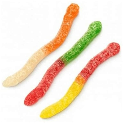 LARGE SOUR ASST FRUIT GUMMI WORMS 4.5LB