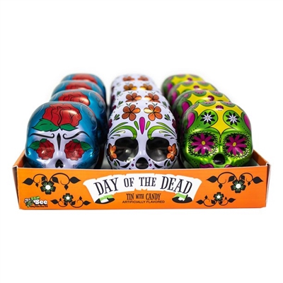 DAY OF THE DEAD 3D TINS W/ SMARTIES - 12CT