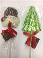 Belgian Milk Chocolate Pop - Santa/Foil Tree
