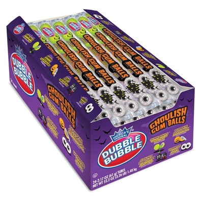 Double Bubble - Ghoulish Gumball Tubes - 24ct
