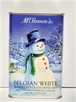TIN - MCSTEVEN'S WHITE CHRISTMAS SNOWMAN BELGIAN WHITE HOT CHOCOLATE (8OZ RECTANGLE TIN)(6 COUNT )