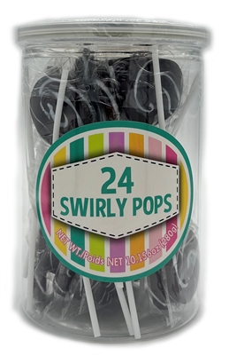 ALLISON'S BLACK SWIRLY POPS 24 CT.  X  8