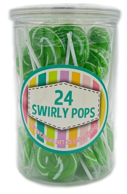ALLISON'S GREEN SWIRLY POPS 24 CT.  X 8